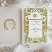 100e verjaardag Uitnodiging Art Nieuw bij Mucha