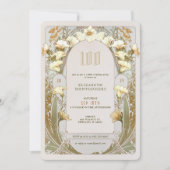 100e verjaardag Uitnodiging Art Nieuw bij Mucha (Voorkant)