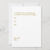 100e verjaardag Uitnodiging voor goud en wit (Achterkant)