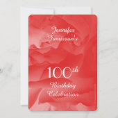 100e verjaardag Uitnodiging voor Koraalroze Rose (Voorkant)