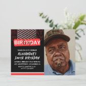 100e verjaardag uitnodigingen Mannen Party Foto Ro (Staand voorkant)