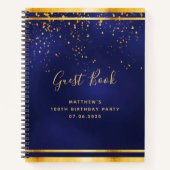 100e verjaardag van de 100 donkerblauwe gouden gas notitieboek (Voorkant)