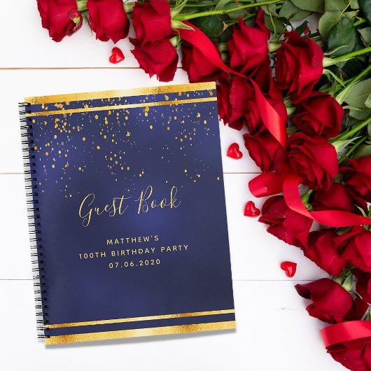 100e verjaardag van de 100 donkerblauwe gouden gas notitieboek