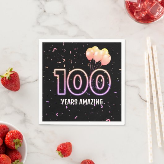 100e verjaardag van de ballonnen en Confetti Servet (Insitu)