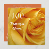 100e verjaardag van de feestdag - Deep Yellow Rose Kaart (Voorkant / Achterkant)