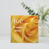 100e verjaardag van de feestdag - Deep Yellow Rose Kaart (Staand voorkant)