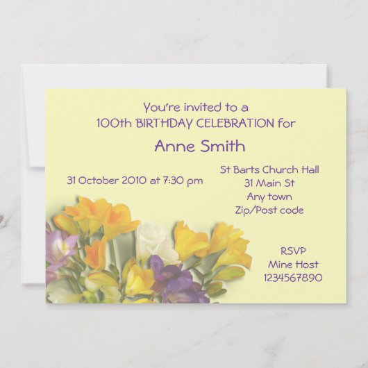 100e verjaardag van de feestdag kaart (Achterkant)