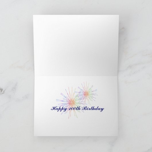 100e verjaardag van de geboorte kaart (Binnen)