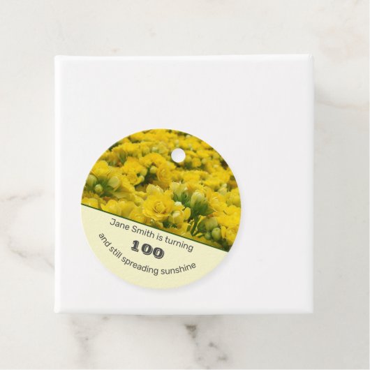 100e verjaardag van de geelbloem bedankjes labels (In situ)