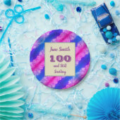 100e verjaardag van de partij Helderneonkleur gest Papieren Bordje (Feest)