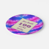 100e verjaardag van de partij Helderneonkleur gest Papieren Bordje (Gekanteld)