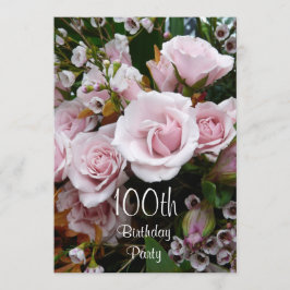 100e verjaardag van de roze rozen kaart