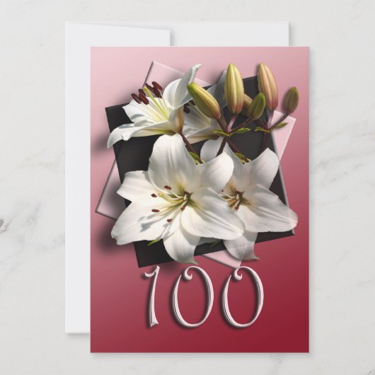 100e verjaardag van de uitnodiging van de Birthday (Voorkant)