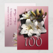 100e verjaardag van de uitnodiging van de Birthday (Voorkant / Achterkant)
