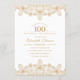100e verjaardag van de unieke Golden Lace Kaart