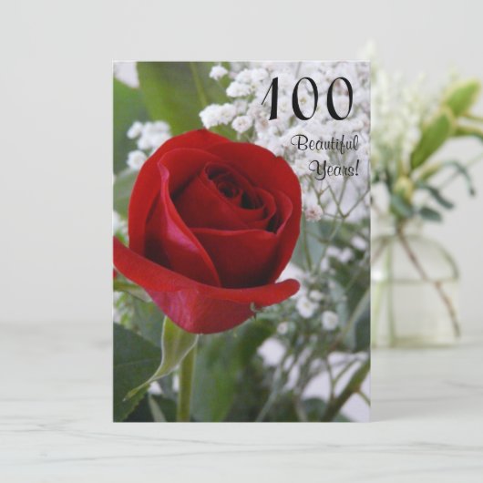 100e verjaardag van de viering van de Rode Roos Kaart (Staand voorkant)