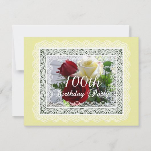 100e verjaardag van de viering van rode/gele rozen kaart (Voorkant)