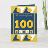 100e verjaardag van goud en marine kaart (Voorkant)