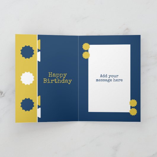 100e verjaardag van goud en marine kaart (Binnen)