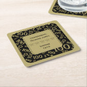 100e verjaardag van het 100e verjaardag - Zwart en Kartonnen Onderzetters (Schuin)