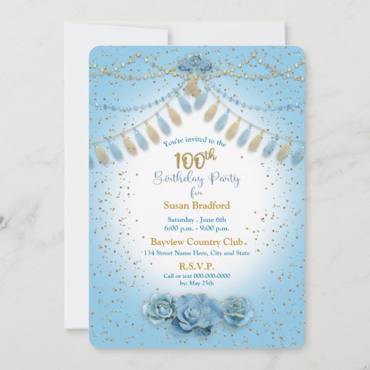 100e verjaardag van het ontwerp van de Dames Blue Kaart (Achterkant)