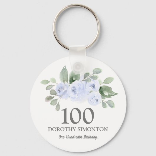 100e verjaardag van het Roos Eucalyptus Sleutelhanger (Achterkant)