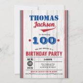 100e verjaardag van honkbal. Rustisch hout Kaart (Voorkant)