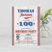 100e verjaardag van honkbal. Rustisch hout Kaart (Staand voorkant)