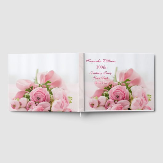 100e verjaardag van roze rozen gastenboek (Volledig)