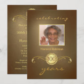 100e verjaardag van uitnodigingen van de partij -  (Voorkant / Achterkant)