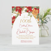 100e verjaardag verbrande Sinaasappels boogbloemen Kaart (Staand voorkant)