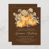 100e verjaardag verrassingsfeest rustieke boho pom uitnodiging briefkaart (Voorkant / Achterkant)