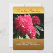 100e verjaardag viering Rhododendron uitnodiging (Voorkant)