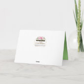 100e verjaardag, Vrouwelijk met roze pioenen, bloe Kaart (Achterkant)