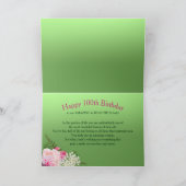 100e verjaardag, Vrouwelijk met roze pioenen, bloe Kaart (Binnen)