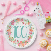 100e verjaardag  waterverf plechtige partij papieren bordje (Feest)