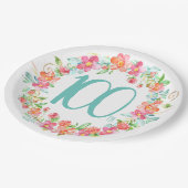 100e verjaardag  waterverf plechtige partij papieren bordje (Gekanteld)