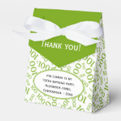 100e verjaardag Willekeurige nummerpatroon groen/w Bedankdoosjes (Voorkant Zijde)