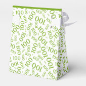 100e verjaardag Willekeurige nummerpatroon groen/w Bedankdoosjes (Achterkant)