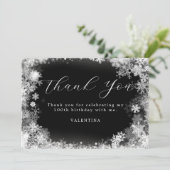 100e verjaardag Winter Wonderland Sneeuwvlok Bedankkaart (Staand voorkant)