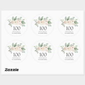 100e verjaardag Witte Rose Eucalyptus Ronde Sticker (Vel)