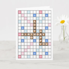 100e verjaardag, woordspelbord kaart
