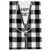 100e verjaardag Zipper op buffelplaat Medium Cadeauzakje (Voorkant)