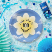 100e verjaardag Zomerzon en wolken Papieren Bordje (Feest)