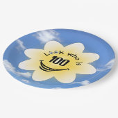 100e verjaardag Zomerzon en wolken Papieren Bordje (Gekanteld)