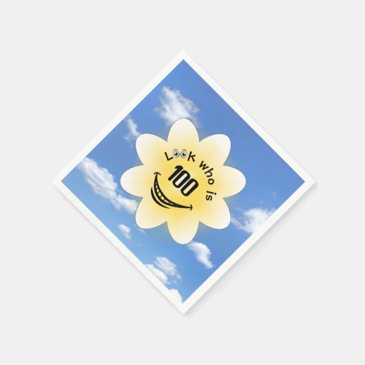 100e verjaardag Zomerzon en wolken Servet (Hoek)