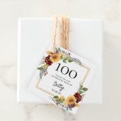 100e verjaardag Zonnebloemen Hartelijk dank Bedankjes Labels (In situ)