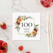 100e verjaardag Zonnebloemen Servet (Insitu)