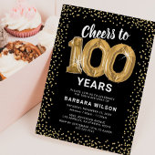100e verjaardag zwart goud kaart
