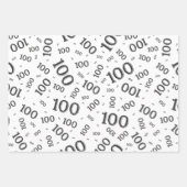 100e verjaardag zwart-wit nummerpatroon 100 inpakpapier vel (Voorkant)
